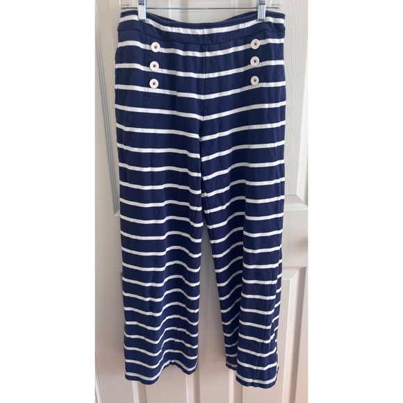 Vineyard Vines Pants - Vineyard Vines Target Navy White Striped Sailor Wide Leg Pants Small Cotton 0059